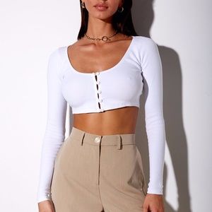 Motel Ineke Crop Top in Ribe White NWOT